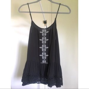 Dark Grey Mossimo Tank with White Embroidery